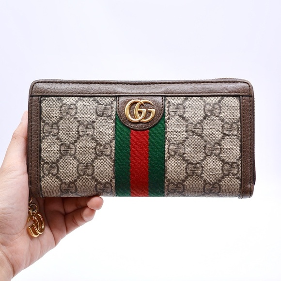🍓GUCCI Ophidia Sherryline Wallet Brown - Picture 1 of 11